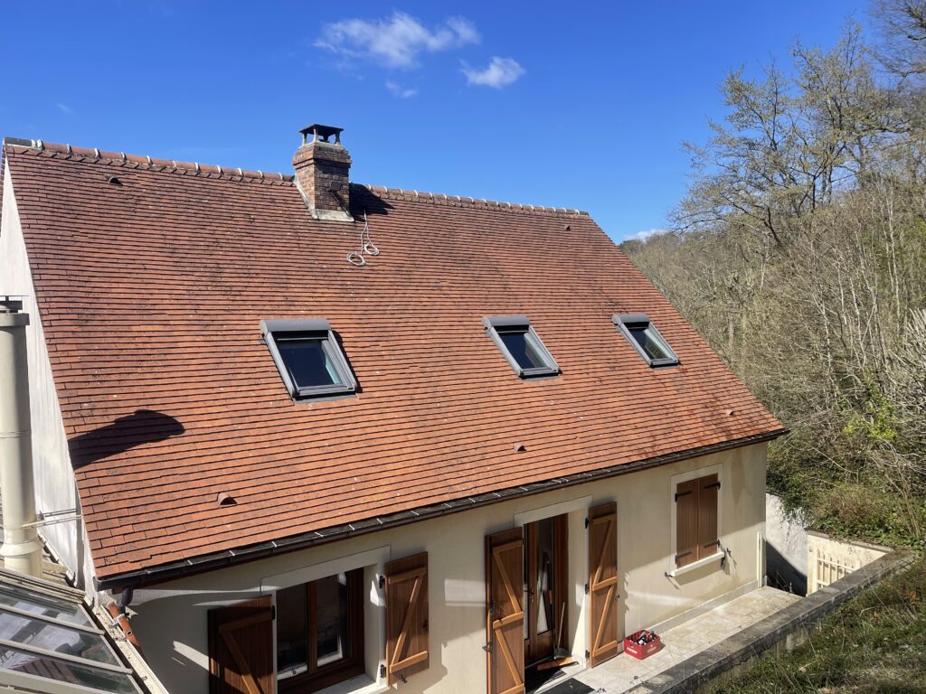 Démoussage d’une toiture